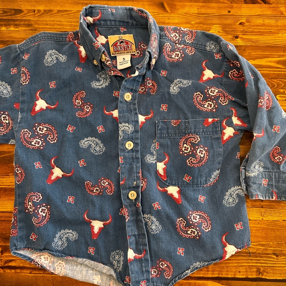 Barnfly Kids Blue Western Shirt